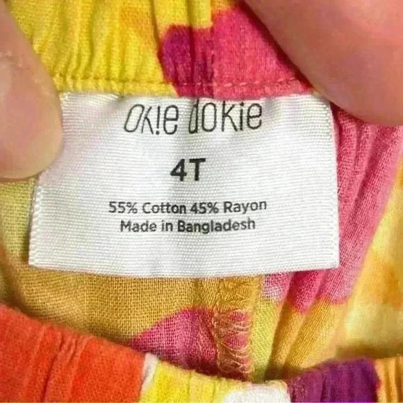 Okie Dokie Toddler Girl Floral Jumpsuit Size 4T - Picture 5 of 5